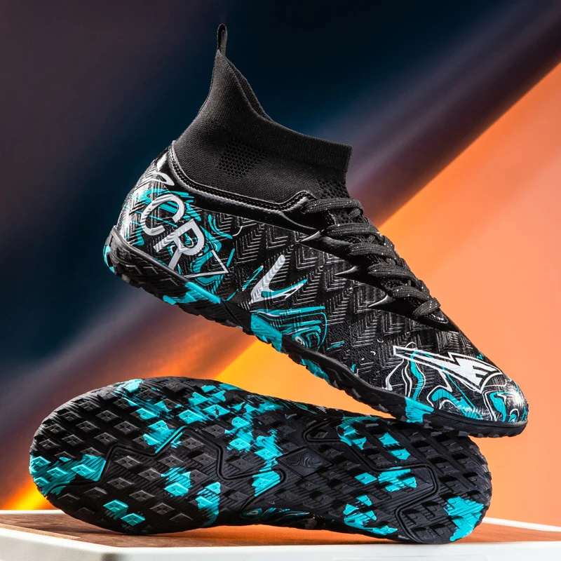 

New Men High-quality Soccer Shoes Cleats Grass Football Boots Futsal Sneakers High-top Non-Slip Match Indoor Hot-selling FG/TF