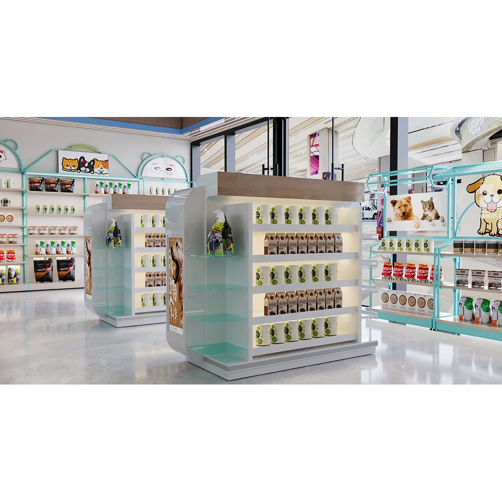 pet supermarket display racks colorful pet store interior design practical pet shop display furniture