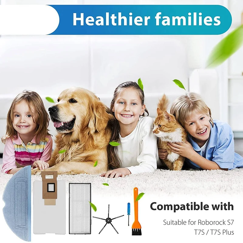 Accessory Set For Xiaomi Roborock S7 T7 T7S T7 Plus T7S Plus Robot Vacuum Cleaner Spare Parts Side Brushes Hepa Filter