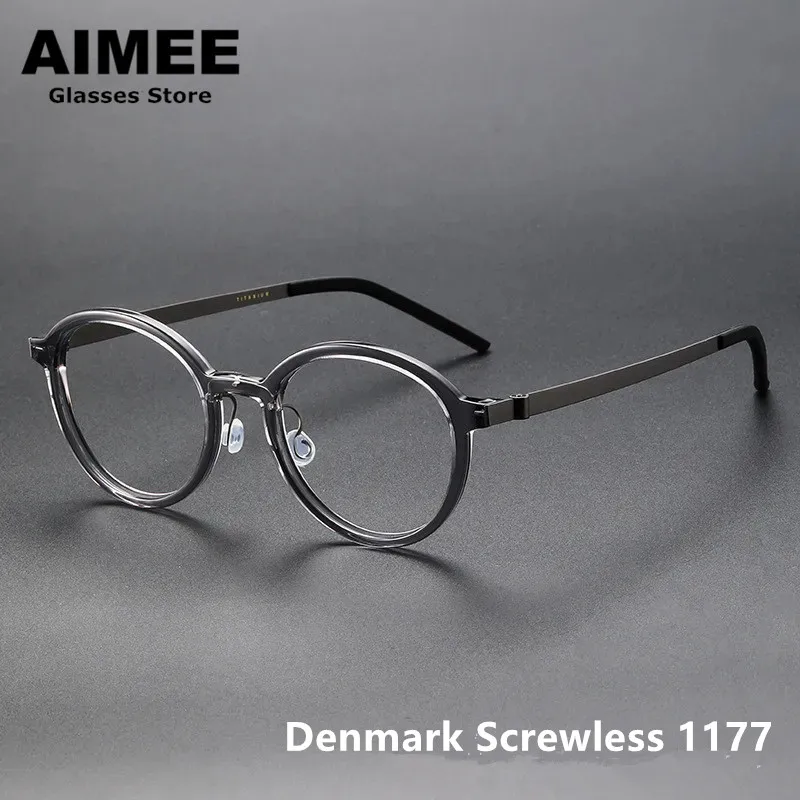 

Denmark Brand Round Titanium Acetate Glasses Frame Men Women Ultralight Prescription Eyeglasses Optical Blue Light Spectacles