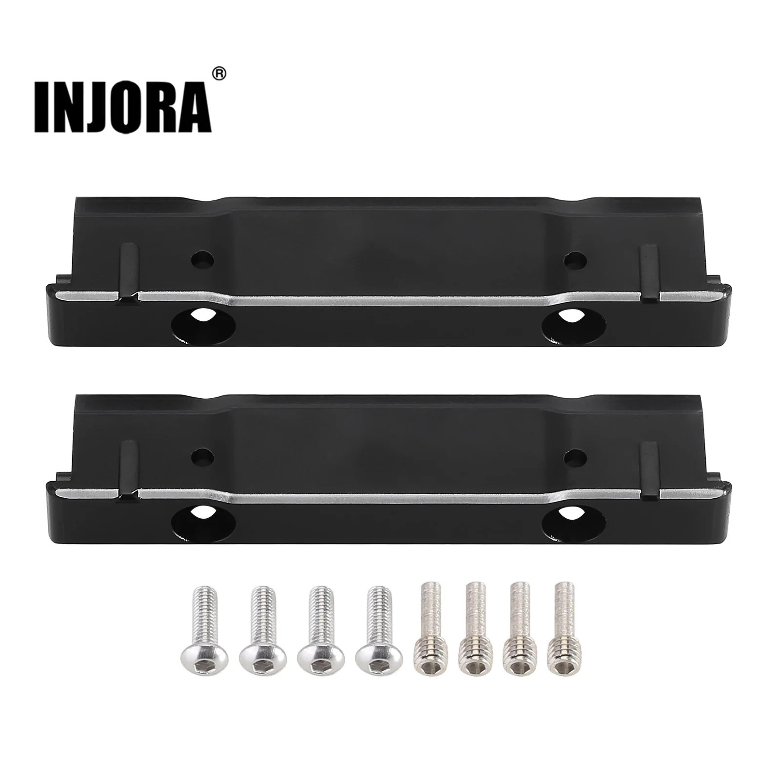 INJORA CNC Aluminum Front Rear Bumper Mounts for 1/10 RC Crawler Axial SCX10 PRO Upgrade