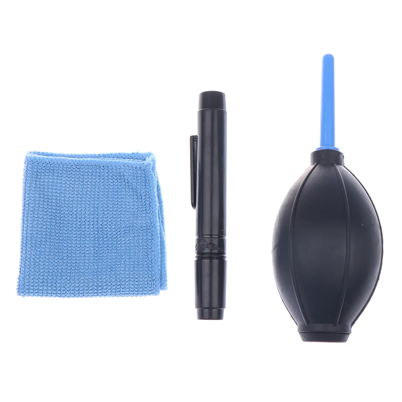 3 in 1 Portable Camera Clean Kit Cleaning Cloth Camera Cleaner Pen Air Blaster Blower Accessories Set for Camera Keyboard Phones