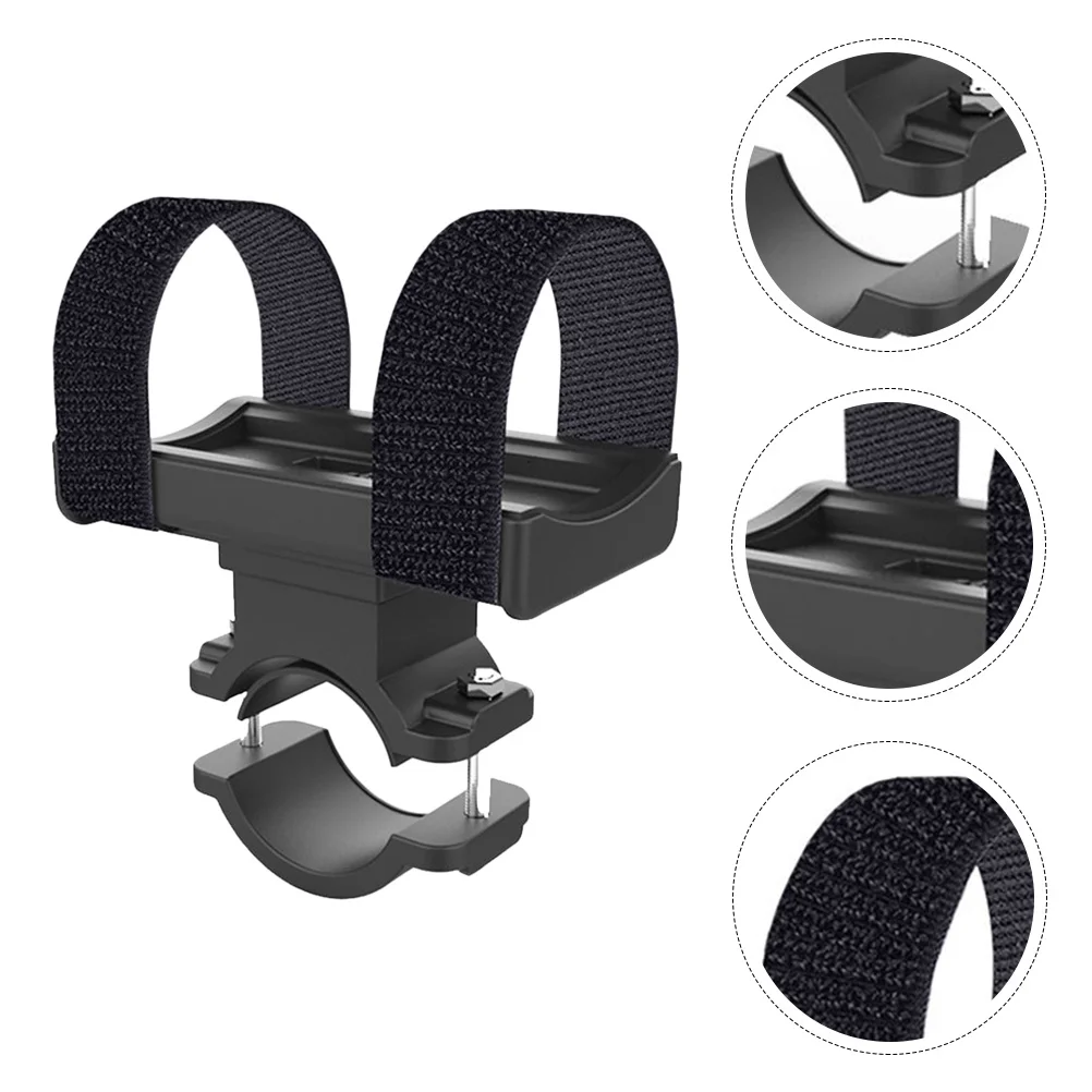 Bike Handlebar Rack Skid Resistant Plastic Mountain Bike Flashlight Holder Stop Watch Camera Bracket Black Rack