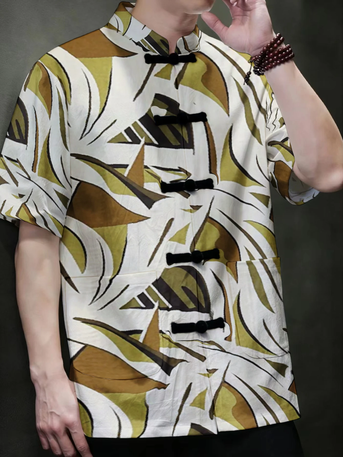 เสื้อเชิ้ตผู้ชายคอจีน กระดุมแบ - Vintage Collectible Shop บทวิจารณ์และราคา