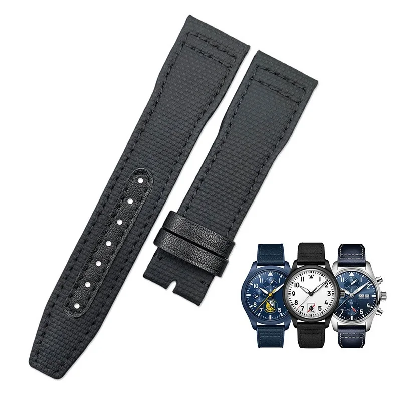 

20mm 21mm FKM Rubber Watchband for IWC Pilot Little Prince Mark 20 Spitfire Fighter Men's Waterproof Sports Bracelet Watch Strap
