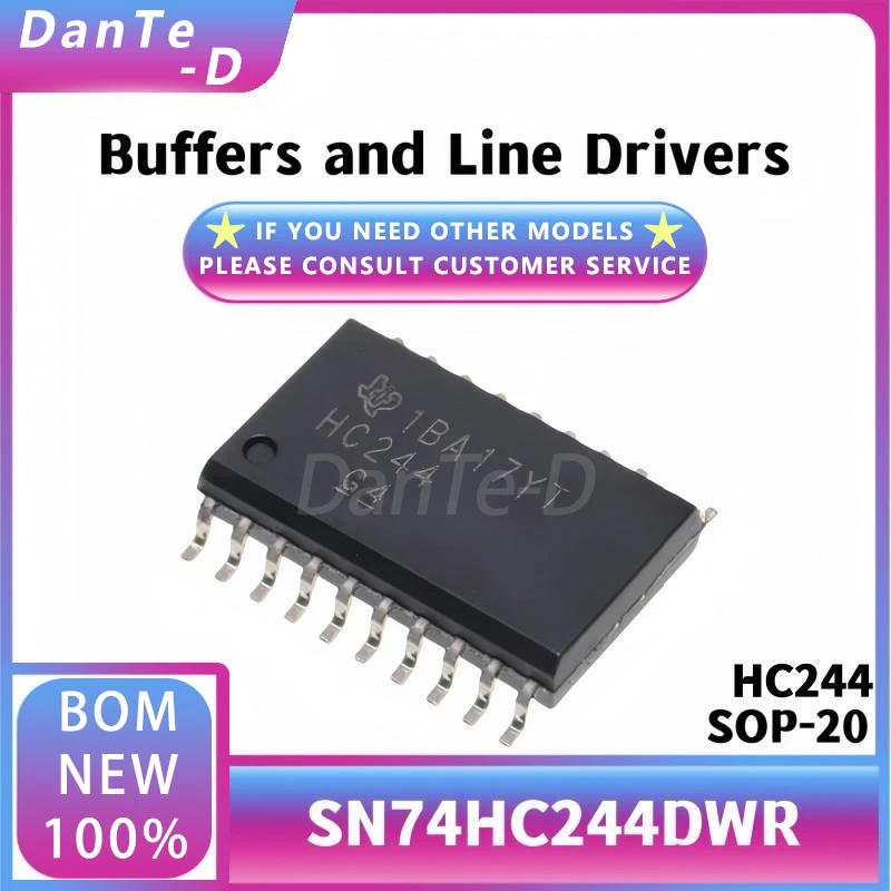 10PCS SN74HC244DWR SOP-20 Silkscreen HC244 Tri-state Output Octal Buffer and Line Driver Original Authentic