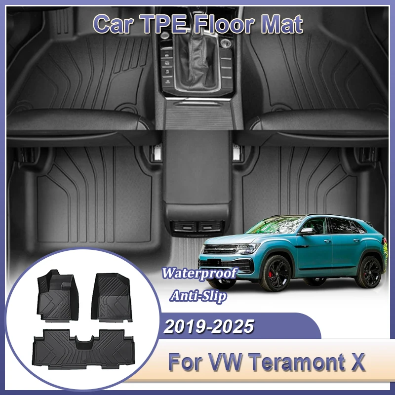 

Для Volkswagen VW Teramont X 2019-2025 2020 2021 2022 автомобильные коврики с левым рулем, без запаха, лоток, детали, аксессуары для интерьера автомобиля