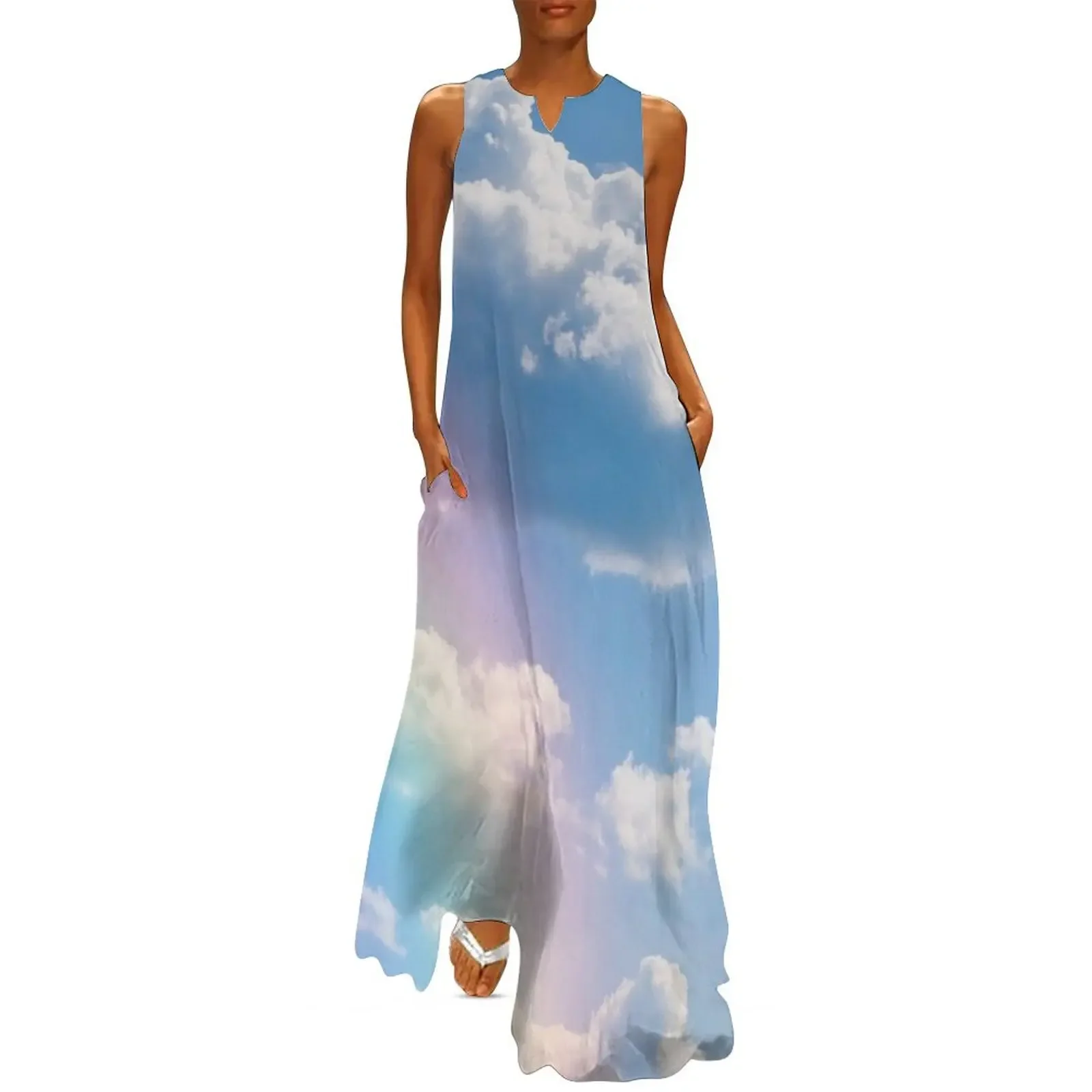 

Rainbow Clouds Long Dress Dresses gala party dress women elegant luxury Long dress woman