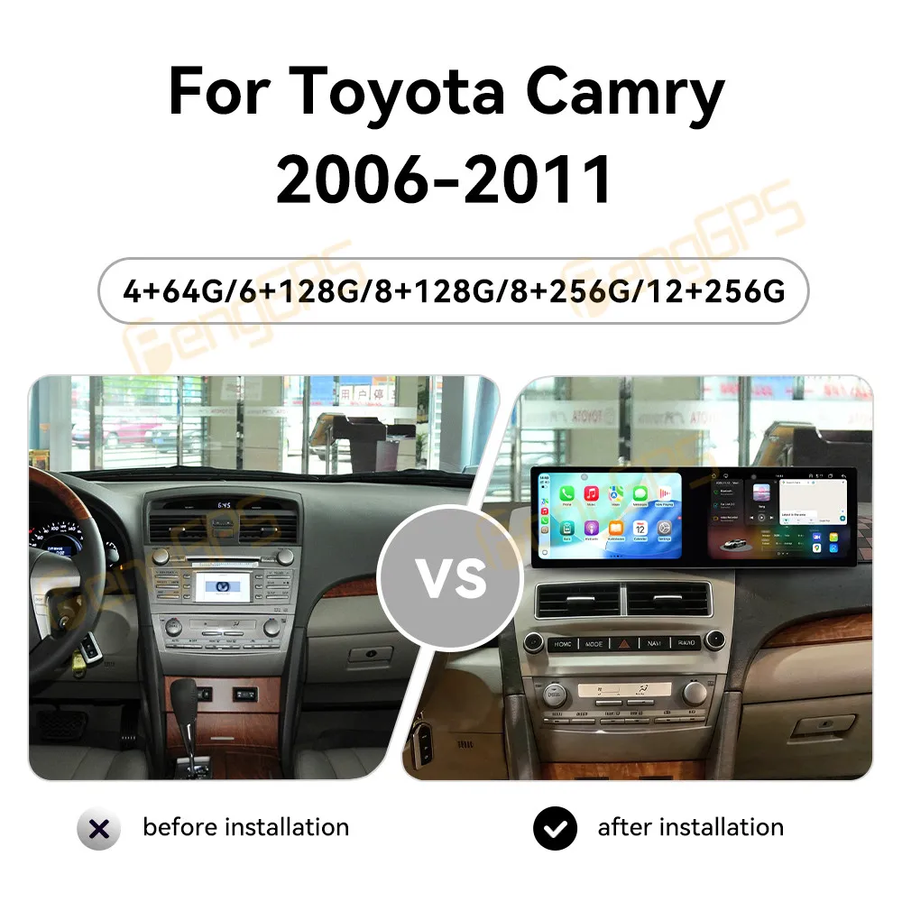 For Toyota Camry 2006-2011 Android Car Radio Multimedia Video Player Wireless Carplay Autoradio Stereo GPS Navigation Head Unit