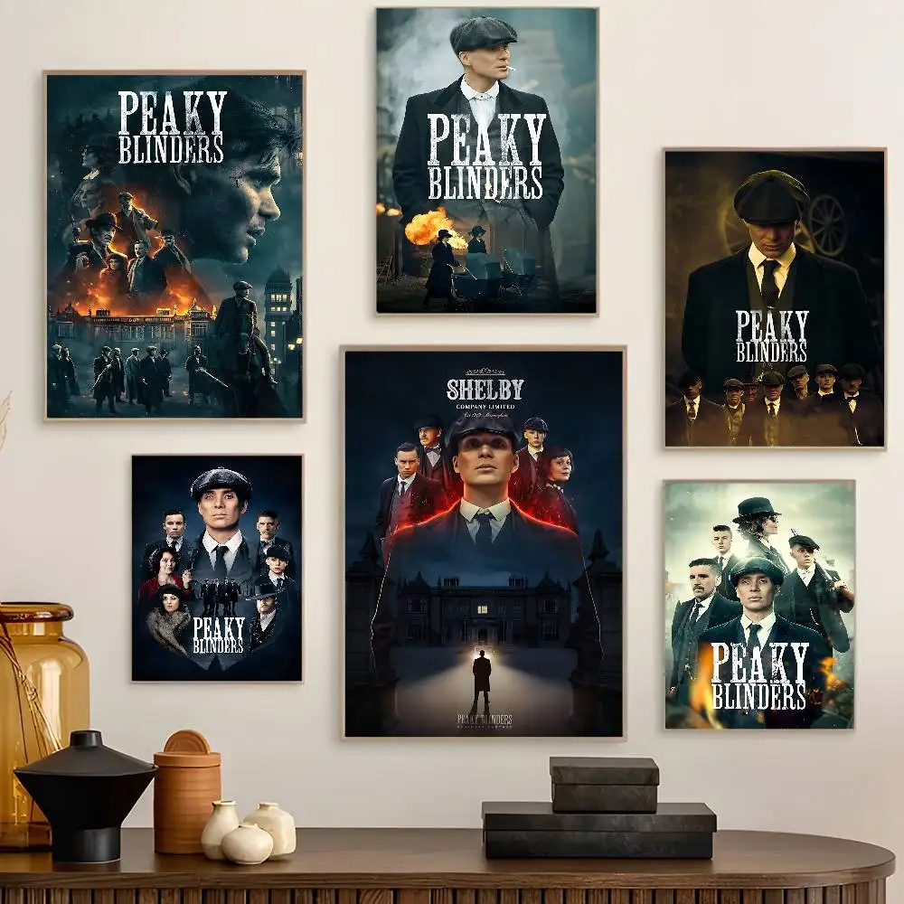 Movie P-Peaky B-Blinders TV DIY Sticky Poster Fancy Wall Sticker For Living Room Bar Decoration Wall Decor