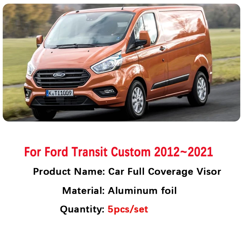 For Ford Transit Custom 2017 Accessories 2012~2021 2020 Car Window Sunshades Front Windshield Anti-UV Sun Protection Visor Cover