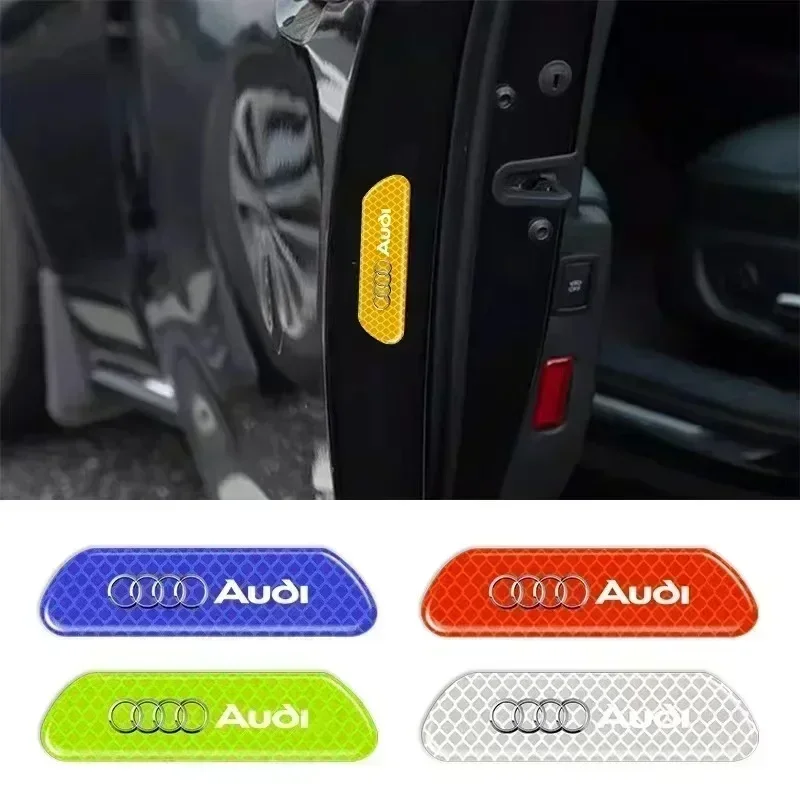 

4PCS Car Door Sticker Safety Warning Reflective Mark For Audi A1 A2 A3 A4 A5 A6 A7 A8 Q1 Q2 Q3 Q4 Q5 Q6 Q7 Q8 TT RS3 S5 B8 C6 B9