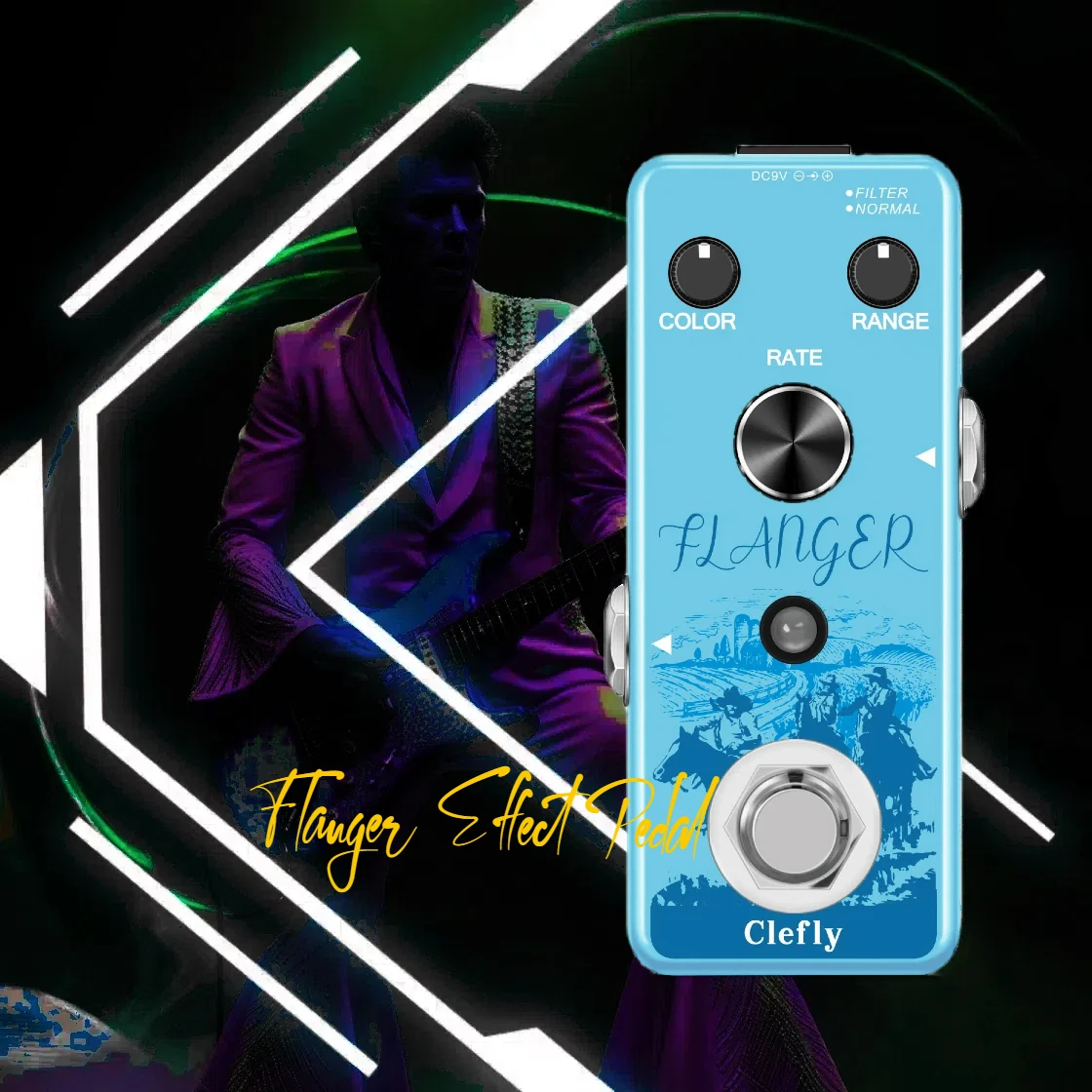 Clefly Guitar Bass Pedal Flanger Vintage Analog Effects Magnificent Flange Sound Mini Size True Bypass For PedalBoard Rowin