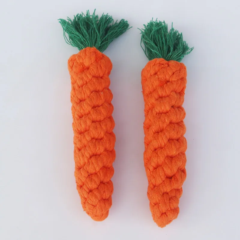 1pc Pet Dog Toys Carrot Bite Resistant Dog Chew Toys for Small Dogs Puppy Molar Cleaning Teeth Cotton Rope Toy Dogs Accessories