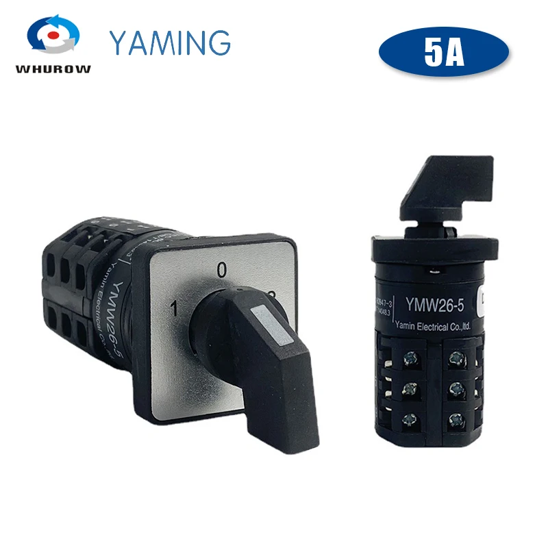 

LW26-5A Electrical Rotary Changeover Cam Switch 3 Poles 3 Position Small Current 5A 690V Manufacturer YMW26-5D404/3B