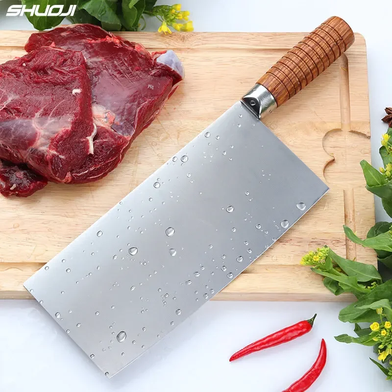 Chinese Kitchen Knife 4Cr13mov Stainless Steel Kitchen Slicing Knives Razor Sharp Restaurant Chef Tools Anti-rust Cooking Knife