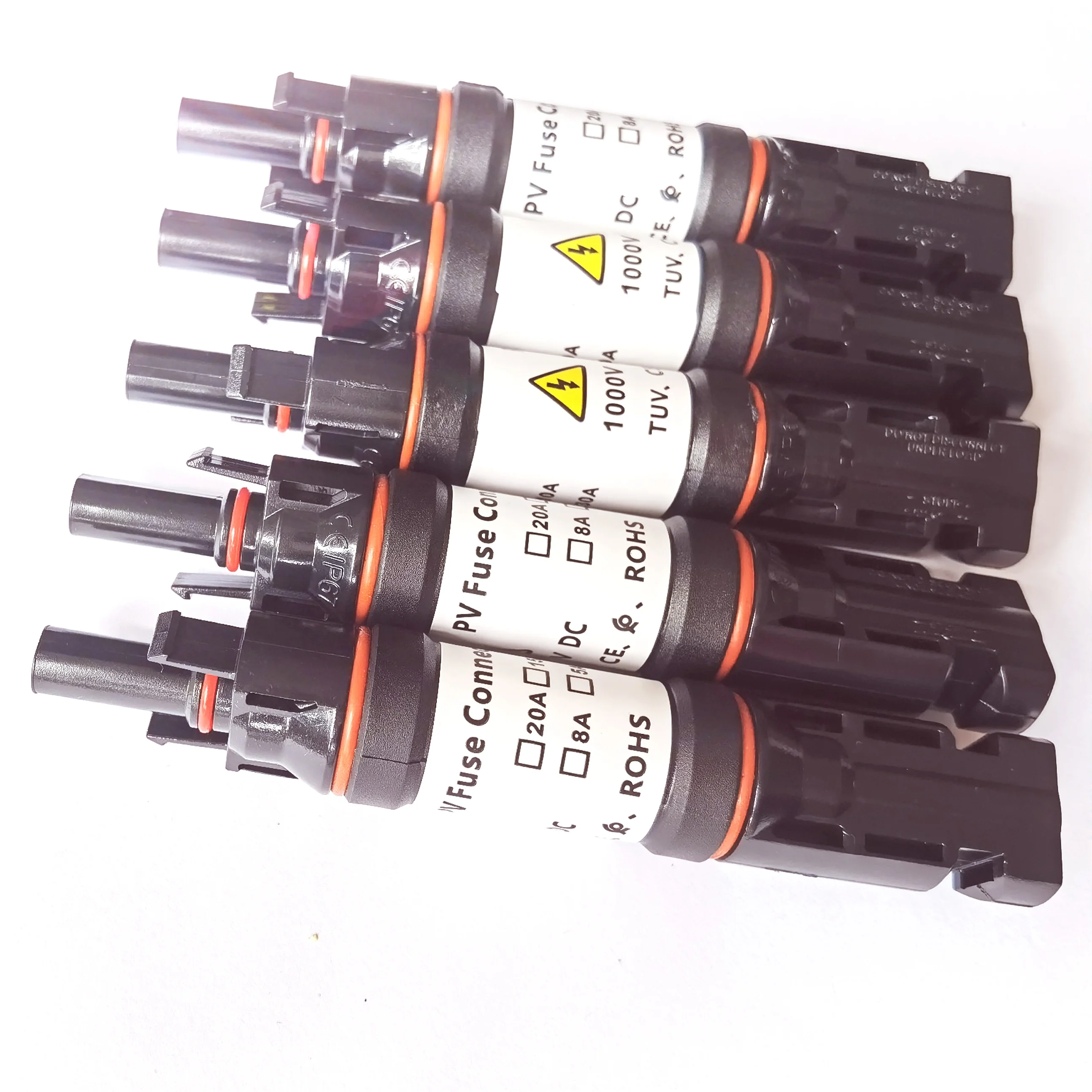 1000VDC 10A 15A 20A 30A DC Solar fuse Connector fusible holder with Inline Fuse for Solar Panel Systems TUV approved