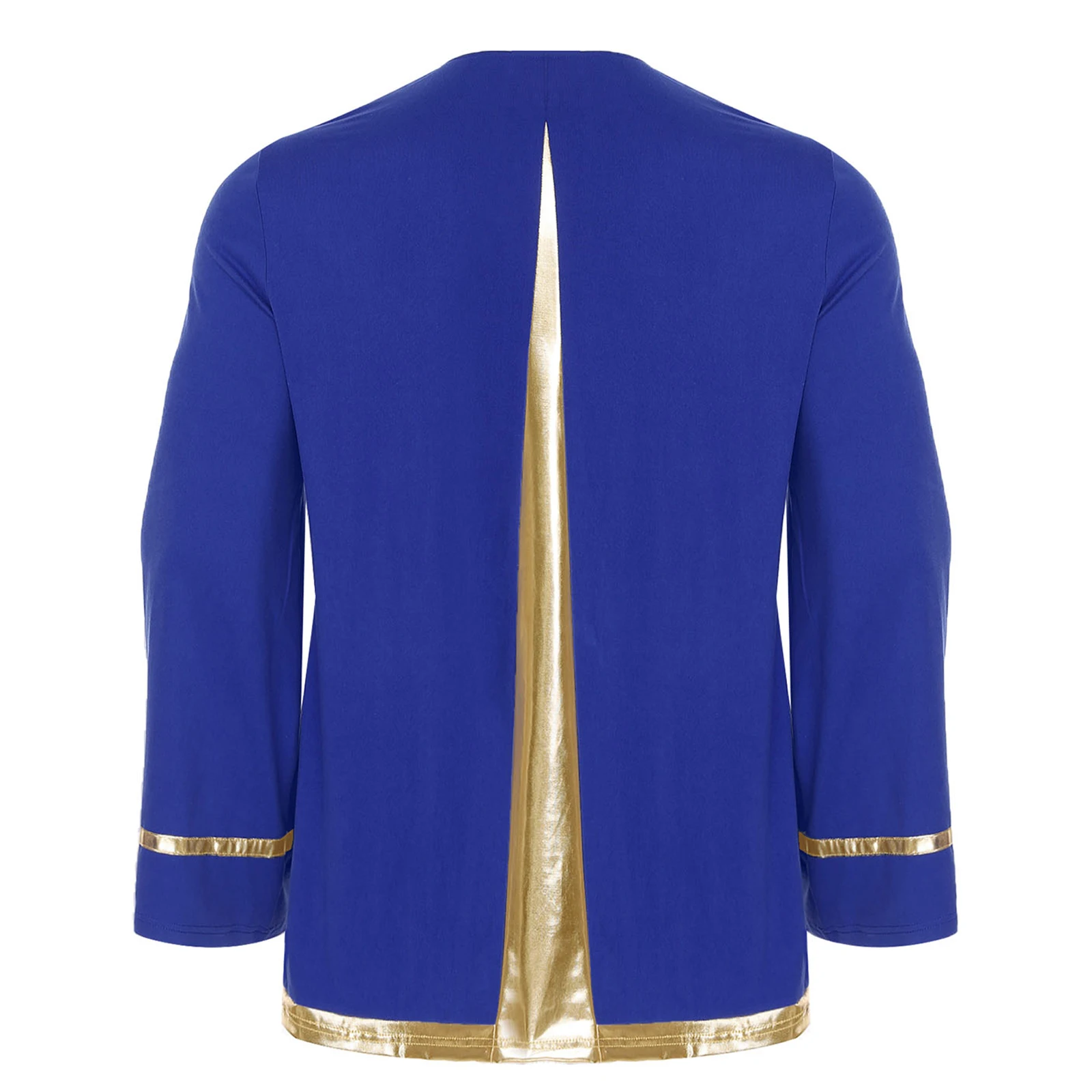 Männer Tanz Liturgische Anbetung Kostüm Metallic Kreuz Langarm Pullover Shirts Tops für Tanz Lob Kirche Chor Leistung