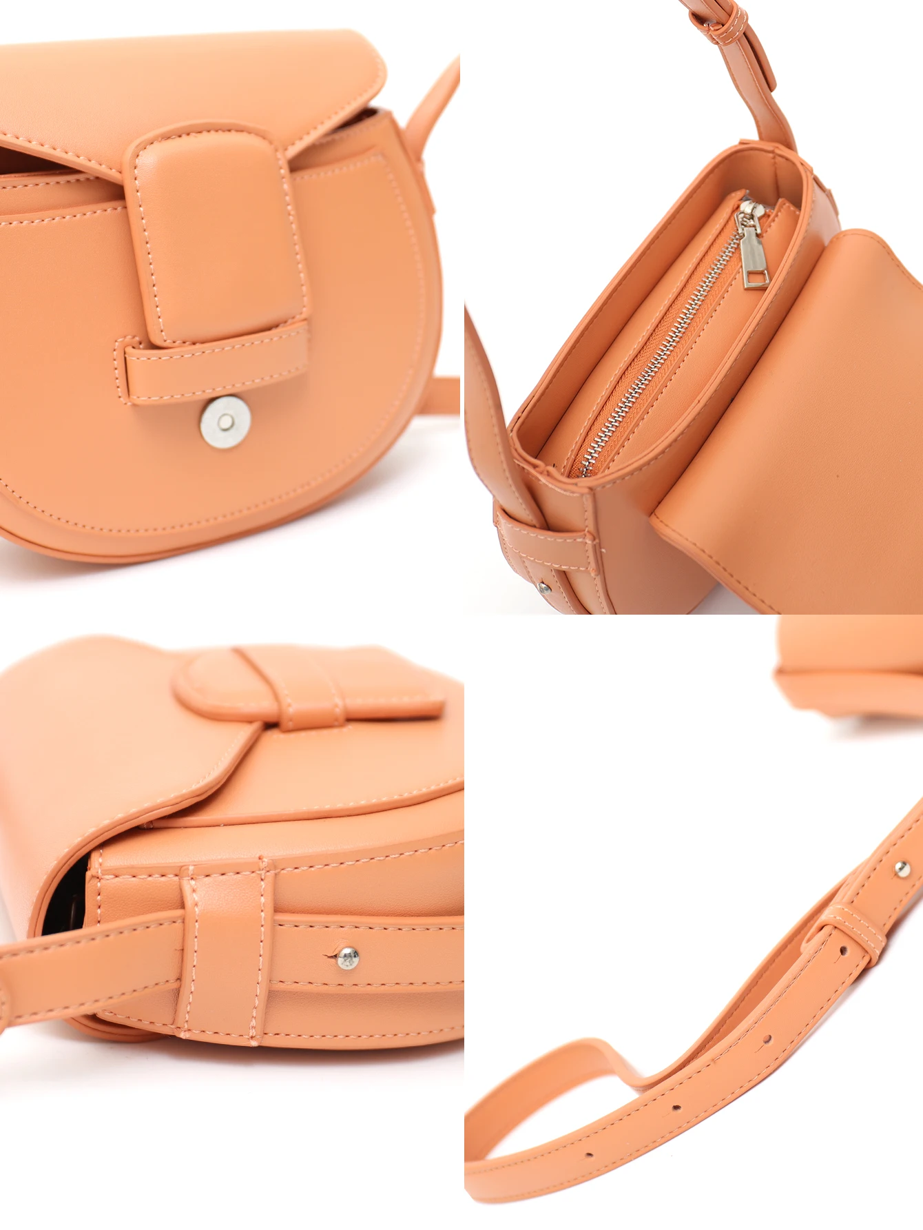 CEZIRA Girls Mini PU Vegan Leather Flap Shoulder Bag Women Casual Fashion Single Strap Saddle Purse Cross Body Underarm Handbag