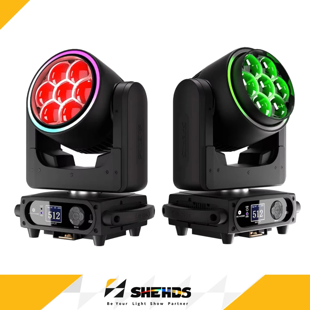 SHEHDS LED Bees Byes 7x40W RGBW Zoom Moving Head Light per DJ, Natale, Matrimoni, Teatro, Concerti, Pubblico, Attrezzatura Professionale per DJ