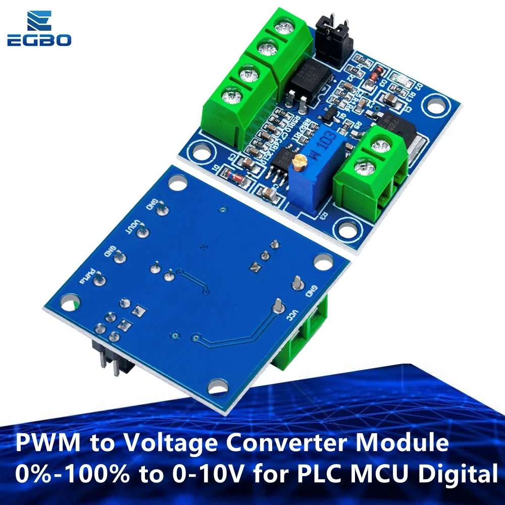 PWM to Voltage Converter Module 0%-100% to 0-10V for PLC MCU Digital to Analog Signal PWM Adjustabl Converter Power Module