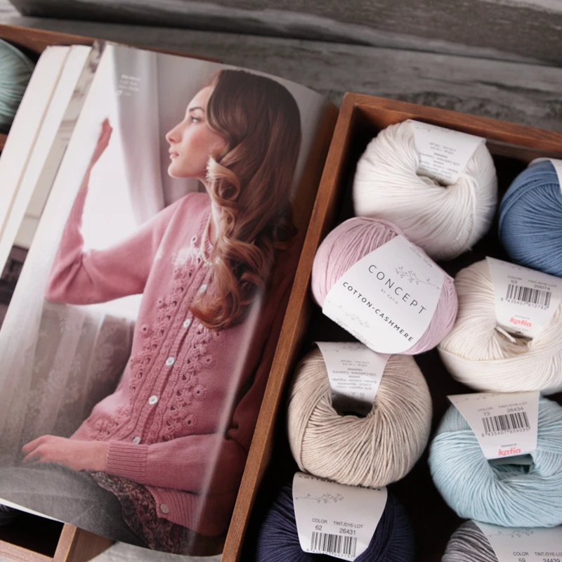 

Imported Wool Spain KATIA Cotton Cashmere Medium Fine Thread Shita Braided 50g 155m
