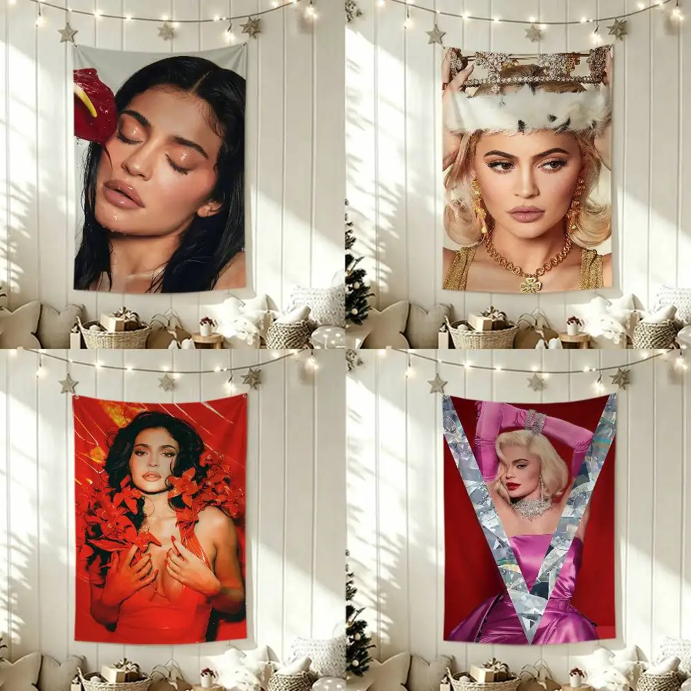 K-Kylie J-Jenner   Flags Wall Hanging Tapestry Outdoor Garage Room Decorative flag Background Blanket