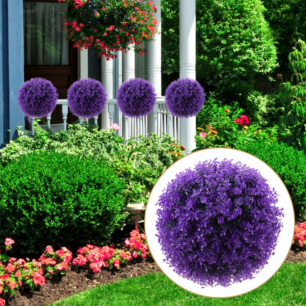 

2pcs Eucalyptus Decorative Grass Plant Balls 25cm Purple Blue Lightweight Decorative Grass Balls Indoor Topiary
