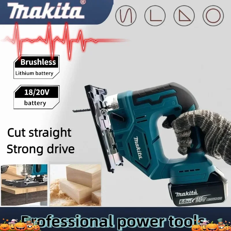 

Аккумуляторный профессиональный бесщеточный лобзик Makita DJV182Z 18В, с рукояткой-тубусом, электроинструмент для плотников, с пильным полотном