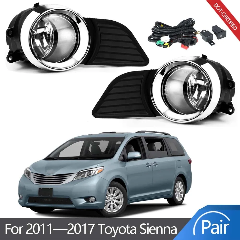 

Front Bumper Fog Lights Driving Lamps+Switch+Bulbs For 2011-2017 Toyota Sienna