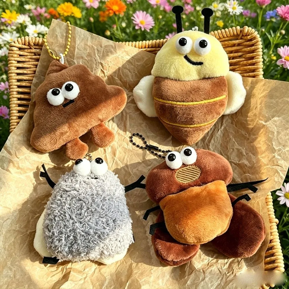Cute Mosquito Plush Insect Pendant Fly Hanging Ornaments Backpack Charm Decoration Cockroach Insect Series Keychain Party