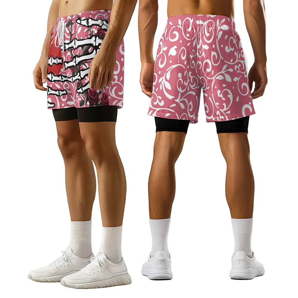 

Original design Skeleton Hands Rose Summer 3D Advanced Print Casual trend Sports High Street basketball shorts men shorts