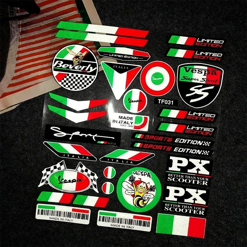 Para Piaggio Vespa Beverly Primavera Sprint Spring PX LX GTS GTS300 300 250 200 150 125 500 pegatina para casco accesorios de motocicleta