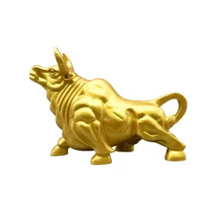 1pcs Resin Golden Bull Ornament Lucky  Living Room Wine Cabinet Feng Shui Ornaments Home Decoration Accessories Opening Gifts