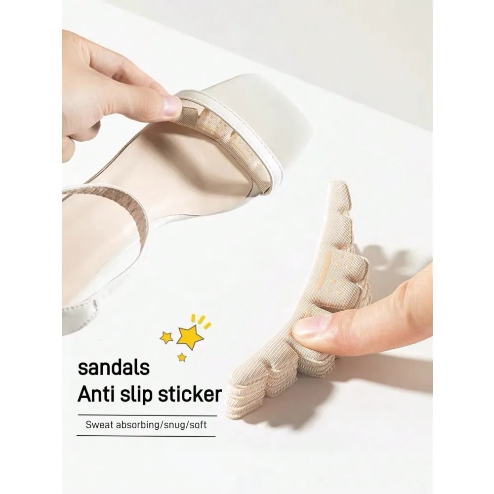 

1 Pair Summer Gel Heel Grips, Non-Slip Invisible Friction Pads, Suitable For Sandals, High Heels, Wide Shoes And Other Footwear Accessories