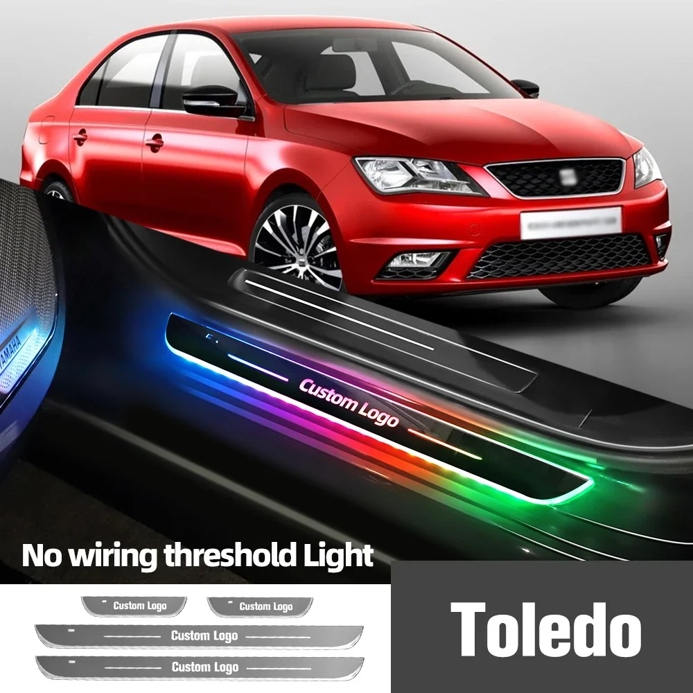 

For Seat Toledo 1M 5P KG MK2 NK3 MK4 1999-2019 Car Door Sill Light Customized Logo LED Welcome Threshold Pedal Lamp Accessories