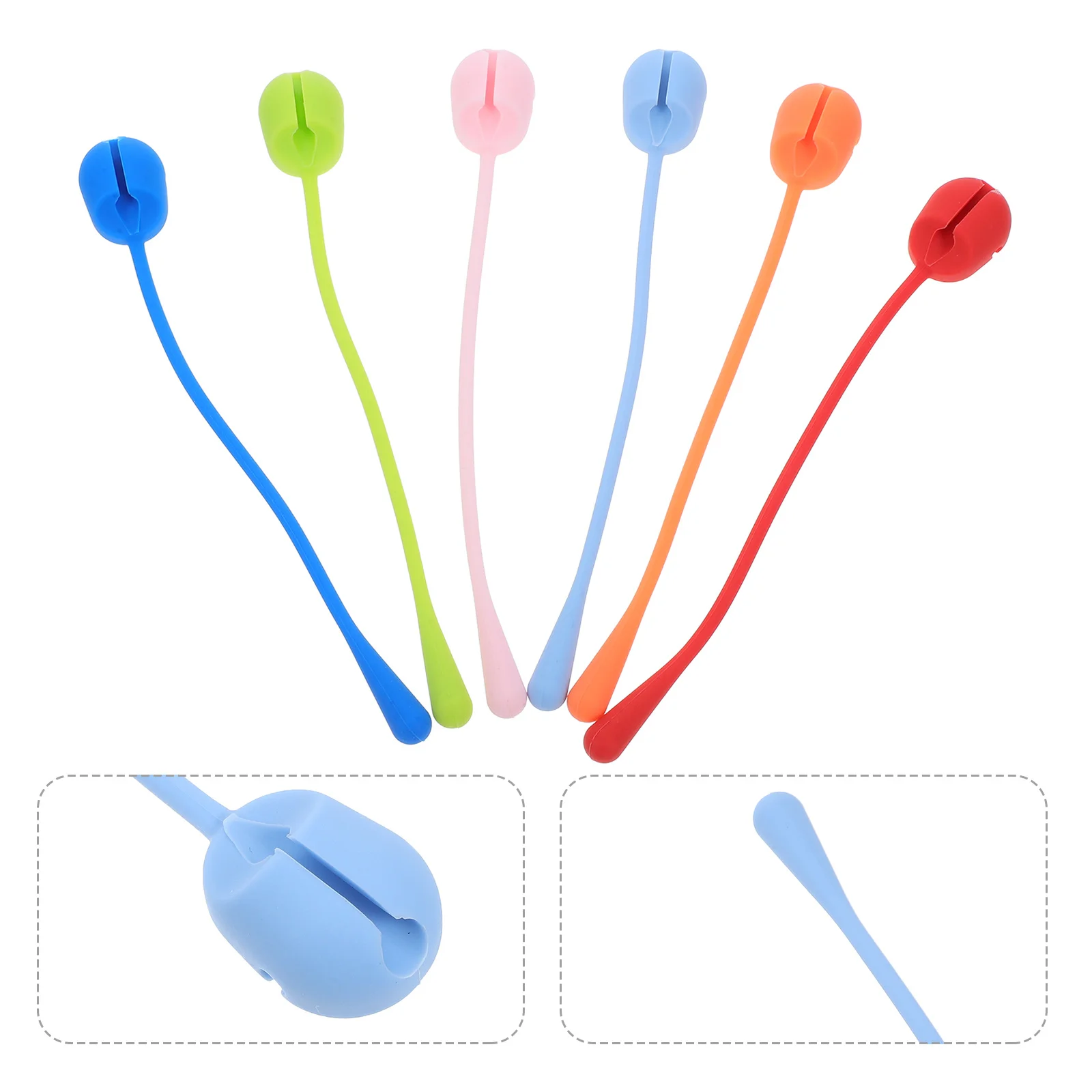 

16Pcs Easy Open Close Silicone Cable Ties for Data Earphone Cables Desk Organization and Travel Cable Ties Cord Wraps