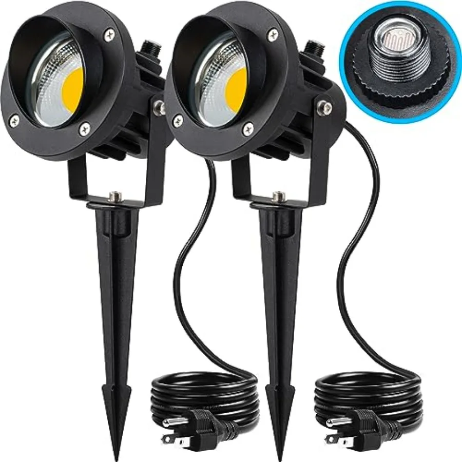 

Outdoor LED Spotlight with Dusk to Dawn Photocell Light Sensor 0W Landscape Lights 0V AC 3000K Warm White Waterproof Landscape