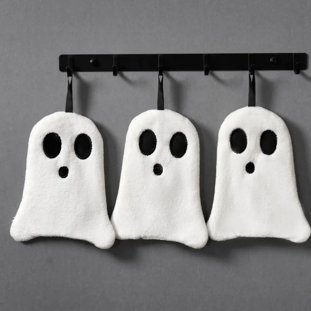 Comfortable Coral Velvet Halloween Towels Hanging Absorbent Hand Towel Soft Bathroom Wash Facecloth