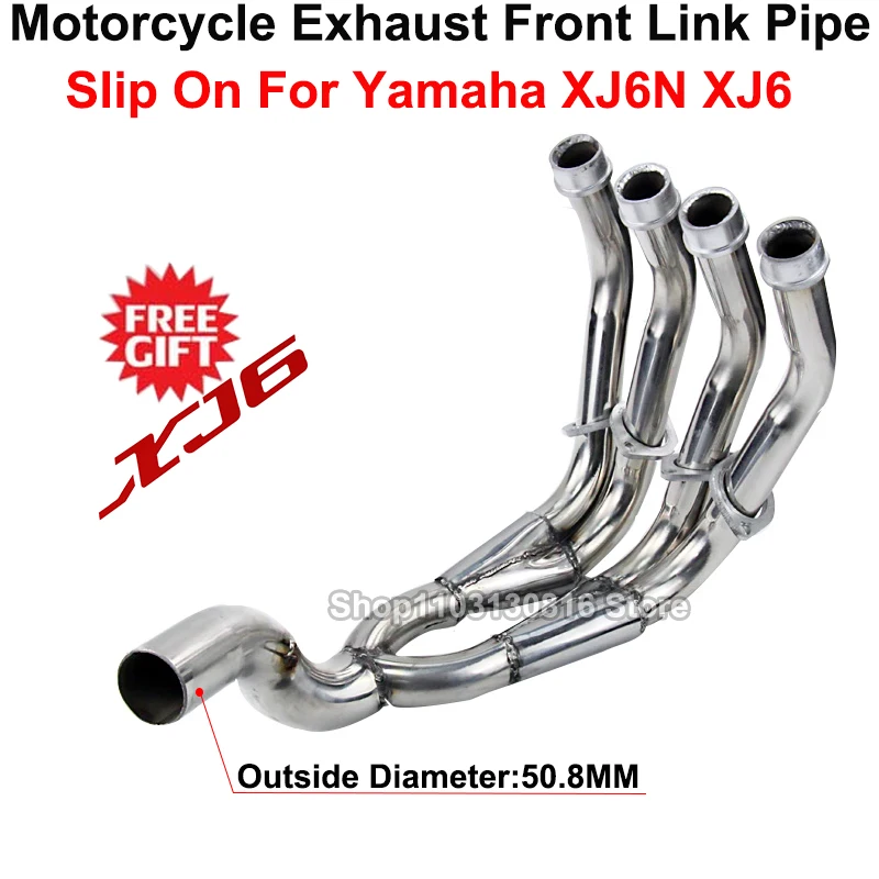 Slip On For Yamaha XJ6 XJ6N System Motorcycle Exhaust Modified Motorbike Front Mid Link Pipe Without 51mm Muffler delete sensor