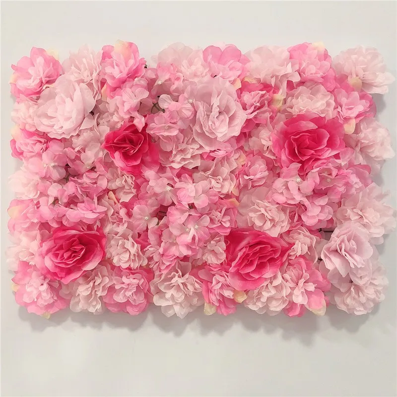Roze Zijde Roos Bloem Muur Kunstbloem Achtergrond Paneel voor Bruiloft Baby Douche Verjaardag Thuis Feestdecoratie Kamer Decor