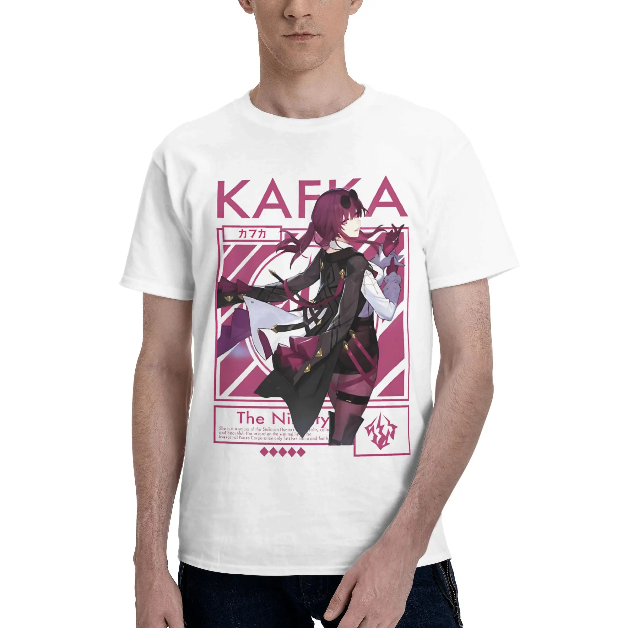 

Men Women Honkai Kafka T Shirt Anime Pure Cotton Clothing Leisure Short Sleeve Crew Neck Tee Shirt Graphic T-Shirt