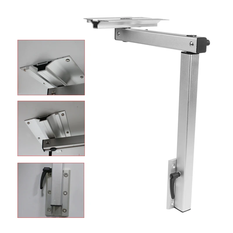 HEYRV Silver Rotatable Movable Aluminum Alloy And Height Adjustable Motorhome Caravan RV Folding Table Leg