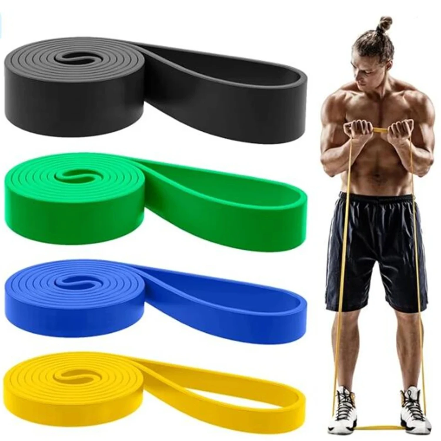 Latex Resistance Band Exercise Elastic Band  Sport Strength Pull  Assist Band Workout Pilates Heavy Duty Fitness Equipment