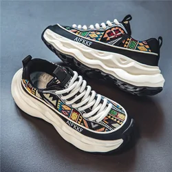 2024 Spring and Autumn Fashion Versatile Thick soled Casual Shoes Classic Men's Color blocked Lace up Running Sneakers men shoes