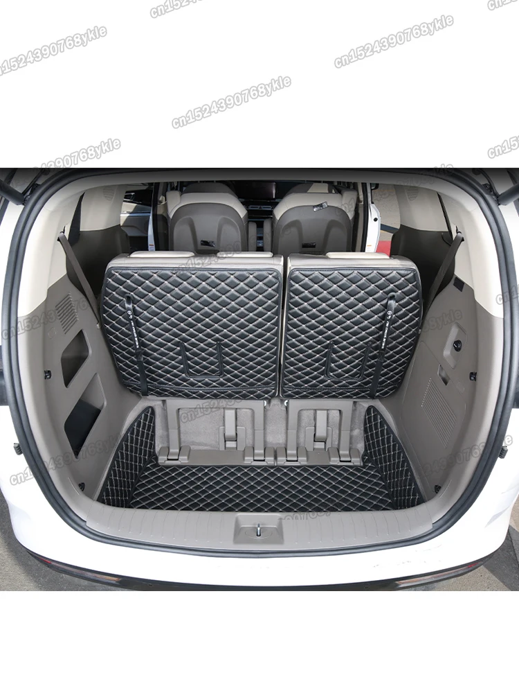 leather car trunk mat cargo liner rear boot groove carpet for kia carnival ka4 2021 2022 2023 2024 accessories luggage cushion