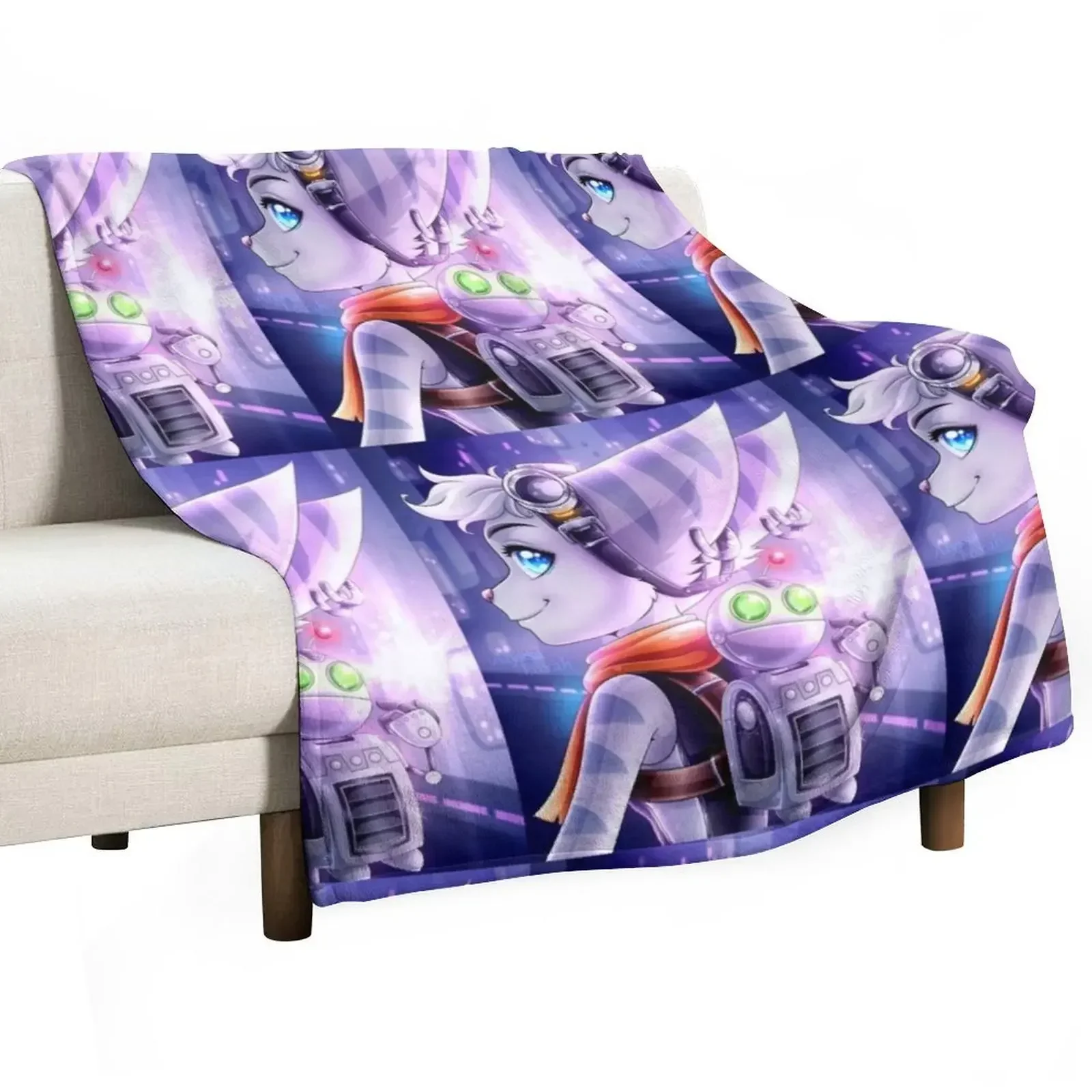 Rivet - Lombax Girl Throw Blanket Thins for sofa blankets ands Flannels Blankets