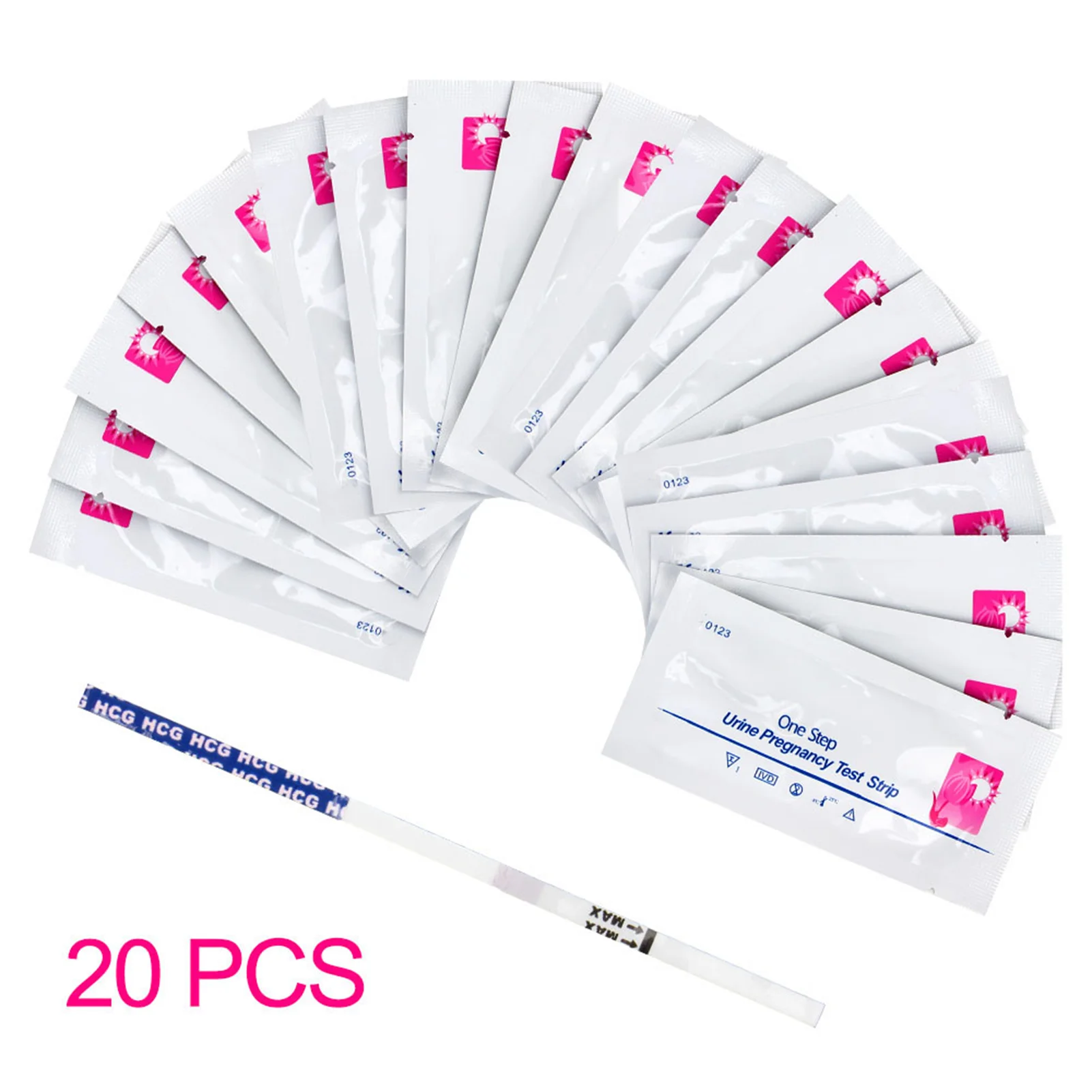 Ensemble de bandelettes de test de grossesse pour femme, kit de mesure d'urine domestique, auto-test rapide, plus de 99% de précision, 20 pièces, HCG