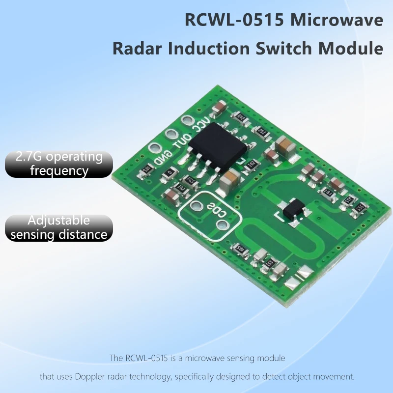 1/5/10PCS RCWL-0515 Microwave Radar Induction Switch Module, 2.7GHz Doppler Motion Sensor with Adjustable Sensing Distance,3-12V