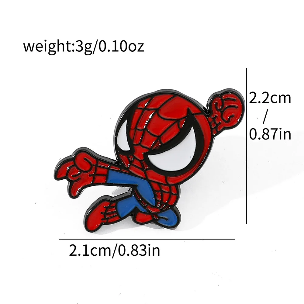 アクション映画漫画スパイダーマンブローチ人格スパイダーマンエナメルピン金属エンブレムジュエリーバックパック衣類付属品